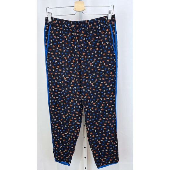 MADEWELL Sz S Prairie Posies Track Trouser Pants Prairie Floral True Black Blue - Picture 1 of 8